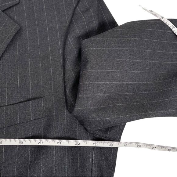 Brooks Brothers 346 Stretch Pinstripe grey Wool Sport Coat Blazer Mens Size 46L - Picture 7 of 9